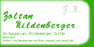 zoltan mildenberger business card